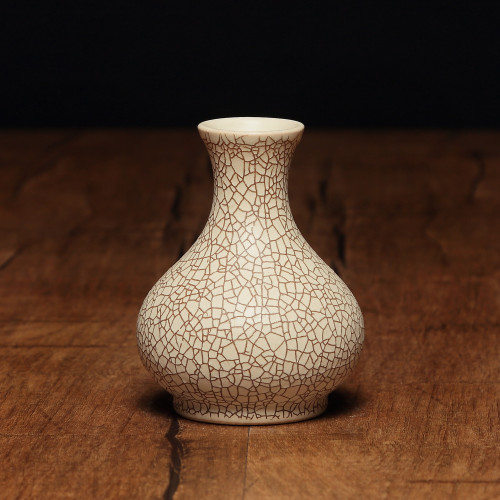 Váza Bára - kraklé - krémová